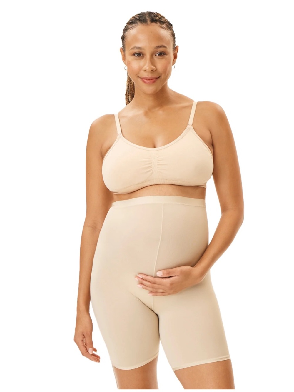 Seamless High-Waist Shaping Shorts - Nude maternity